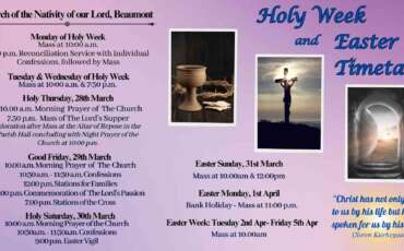 Holy Week & Easter Timetable
