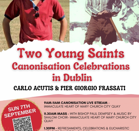 Two Young Saints Canonisation Celebrations in Dublin