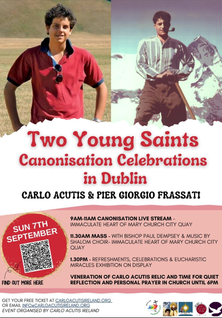 Two Young Saints Canonisation Celebrations in Dublin