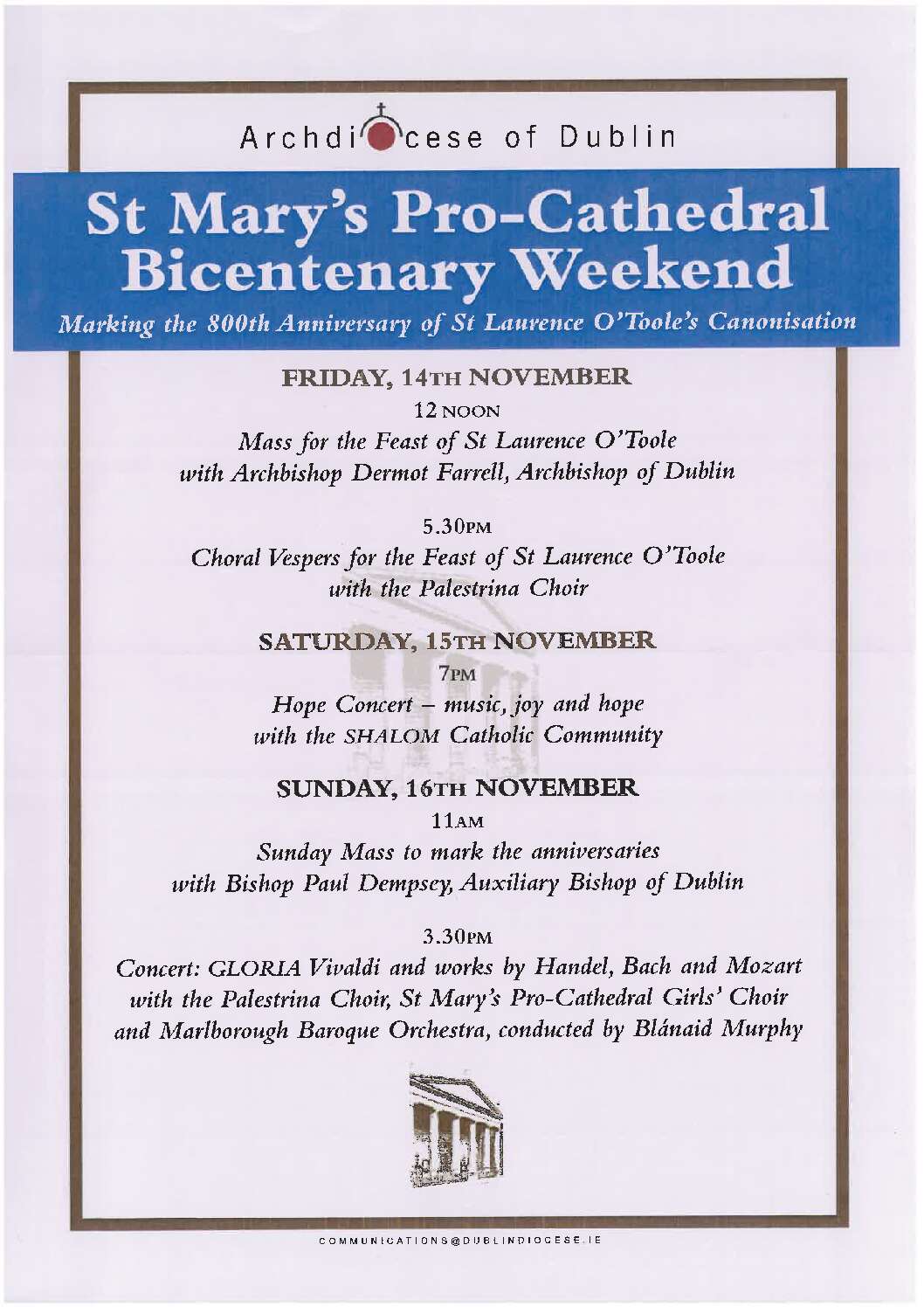 St Mary’s Pro-Cathedral Bicentenary Weekend